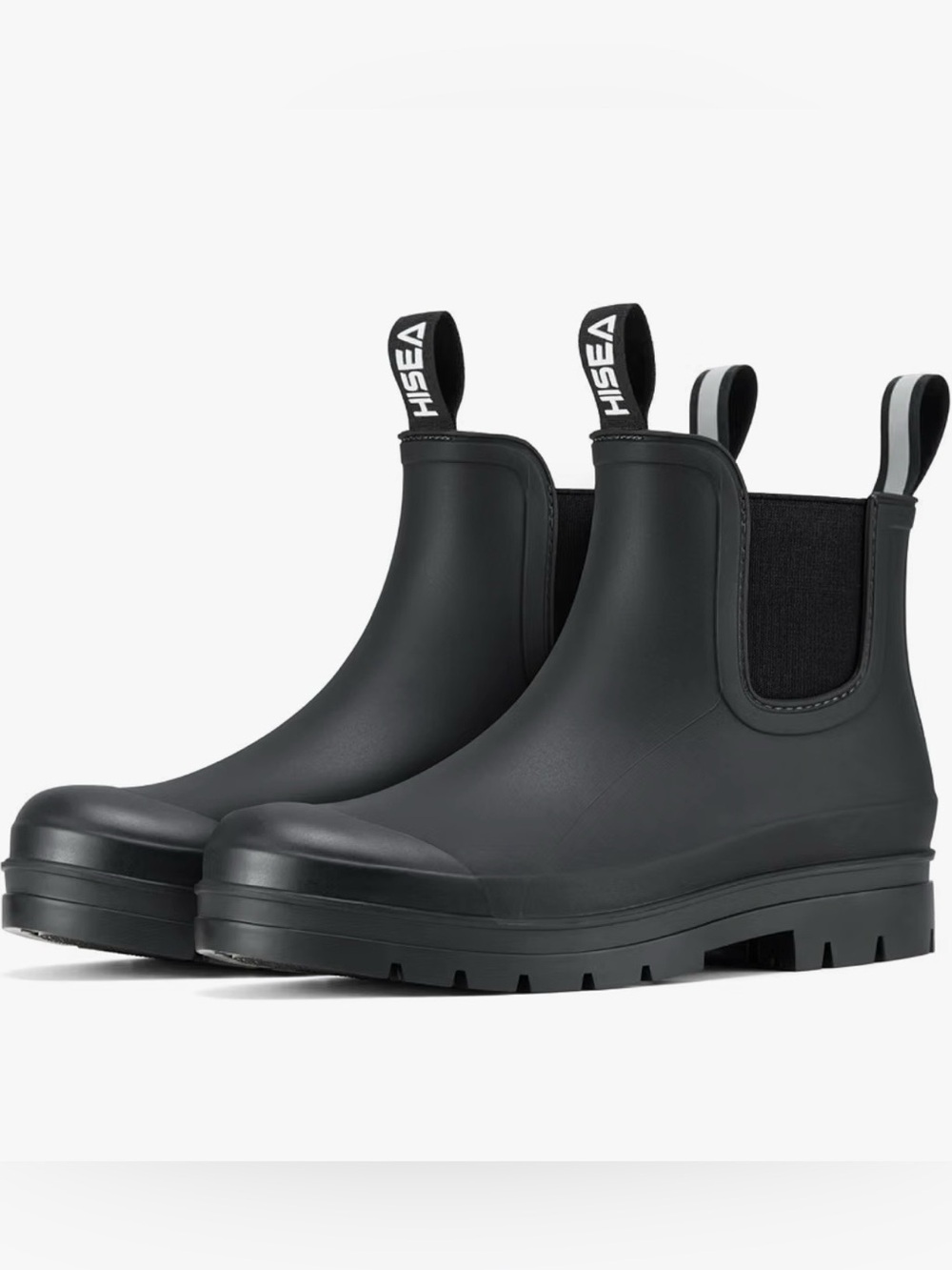 Women’s Matte Black Waterproof Rain Boots (Size:8)